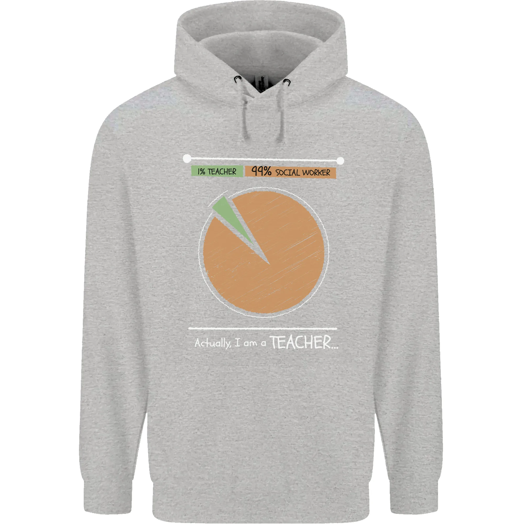 1% Teacher 99% Social Worker Teaching Mens 80% Cotton Hoodie