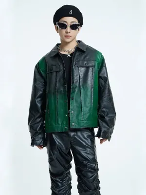 【23s September.】Dyed PU Punk Jacket  Leather Pants