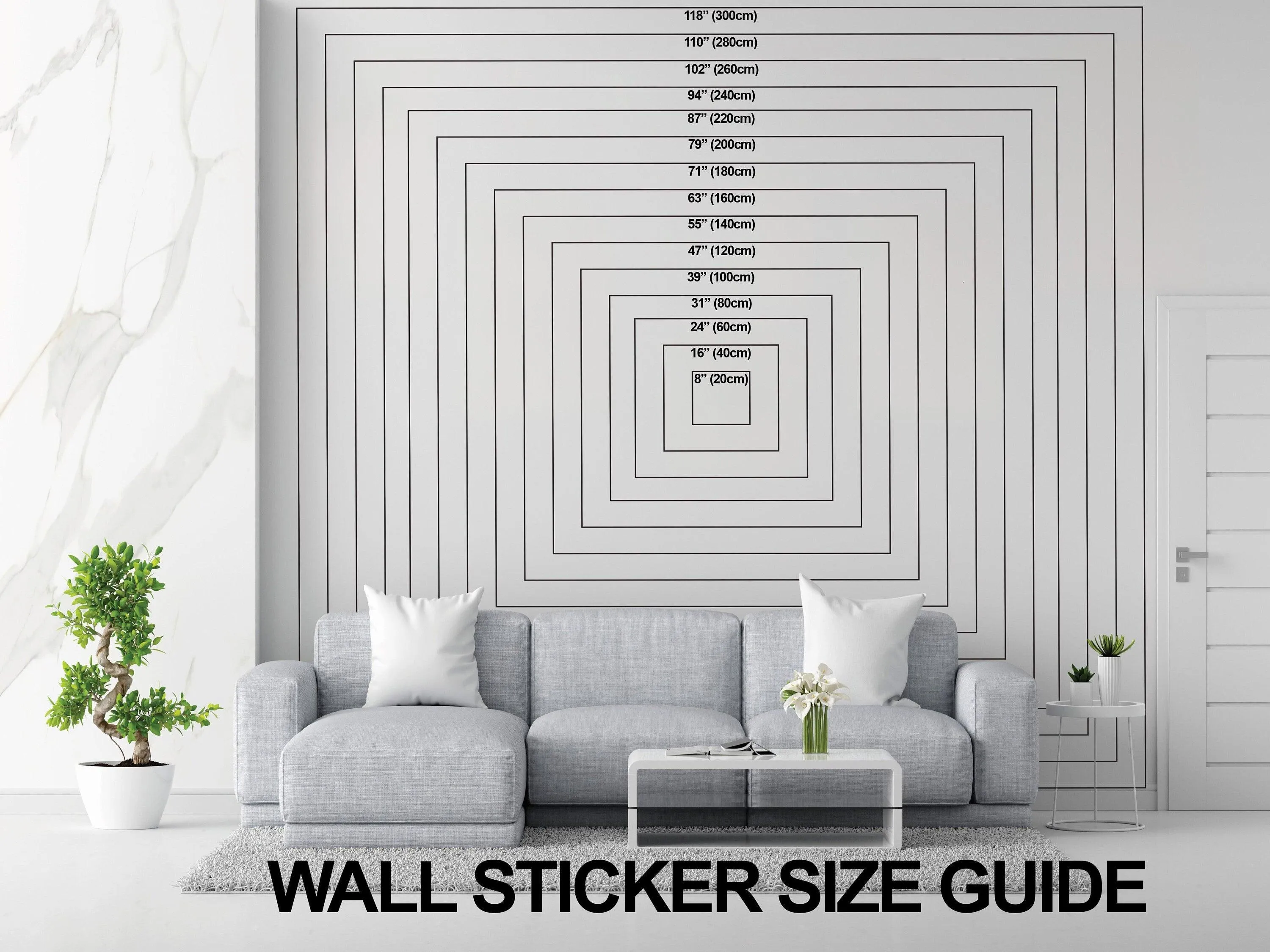 Abstract Woman Face Wall Decal Sticker - Modern Geometric Art