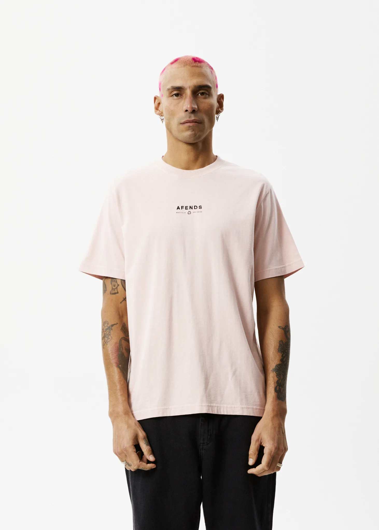 AFENDS Mens Calico - Retro Logo T-Shirt - Lotus