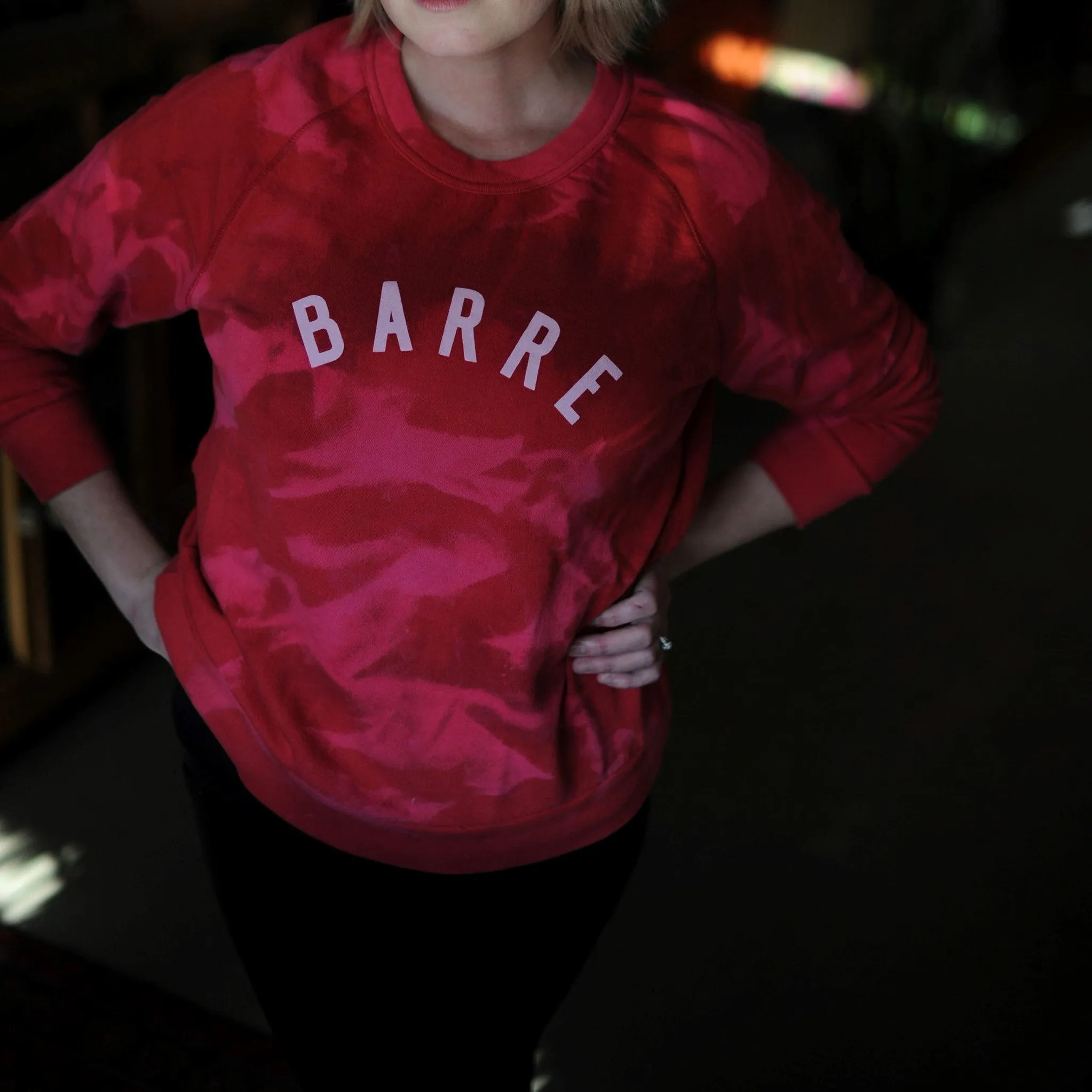 Barre Sweatshirt - Red Tie-Dye