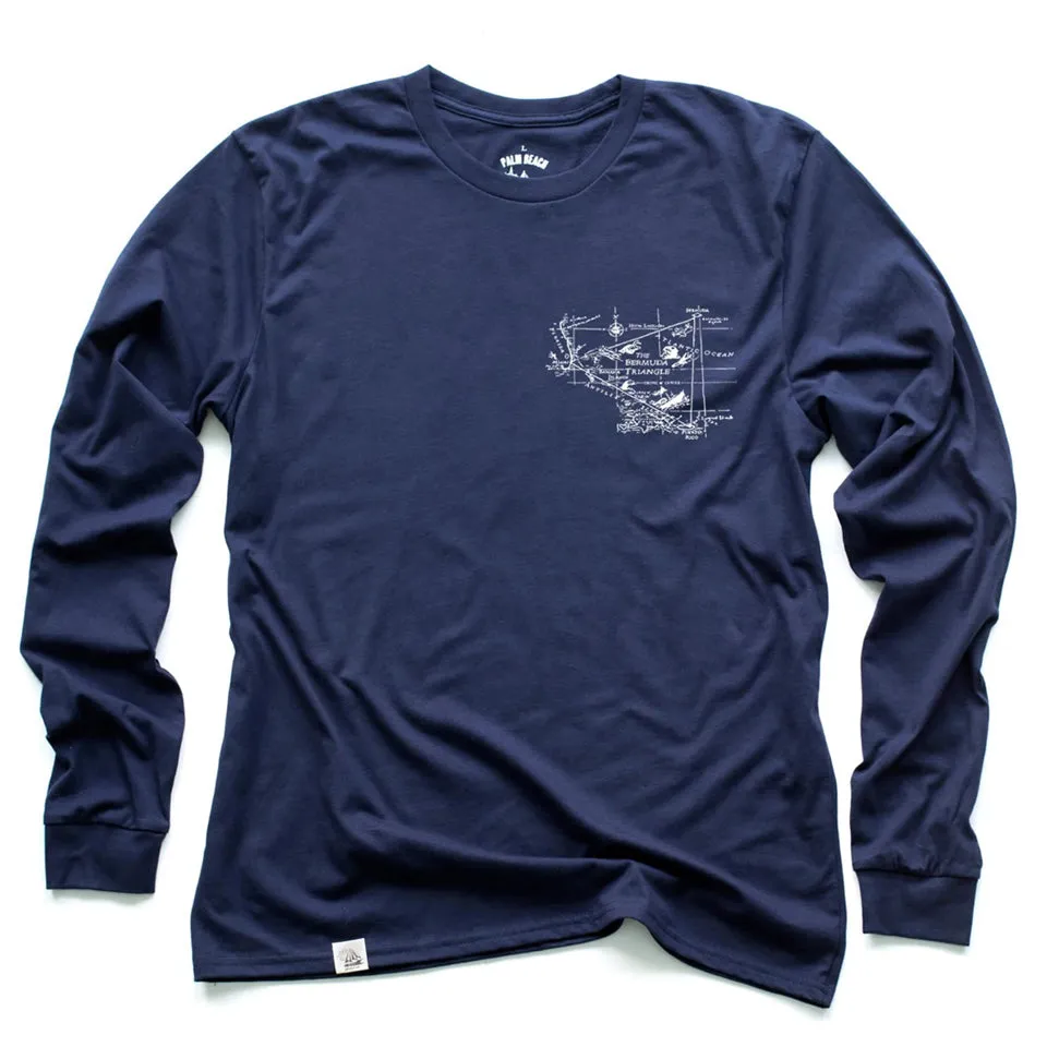 Bermuda Triangle Long Sleeve Dark Shirt (w/ Free Necklace)