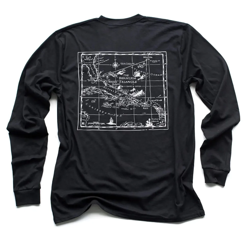 Bermuda Triangle Long Sleeve Dark Shirt (w/ Free Necklace)