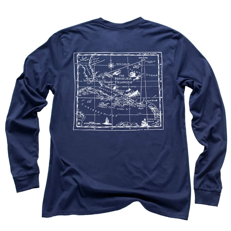 Bermuda Triangle Long Sleeve Dark Shirt (w/ Free Necklace)