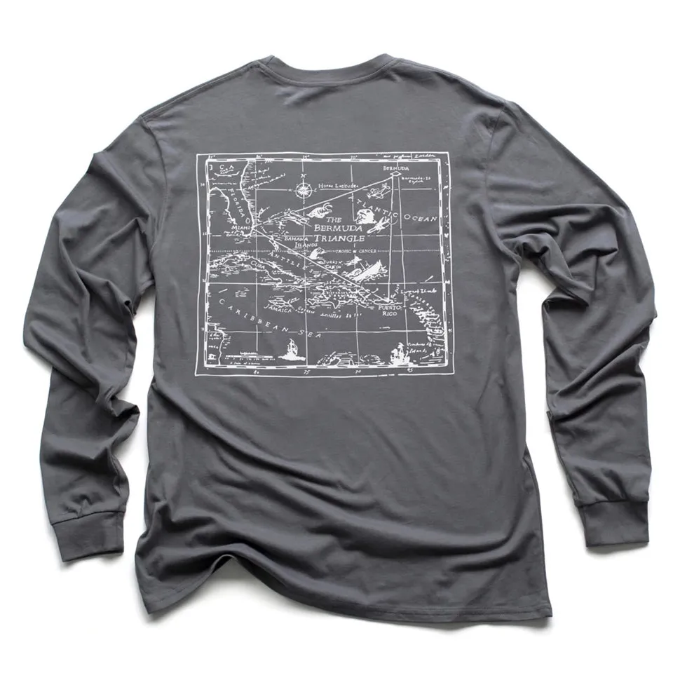 Bermuda Triangle Long Sleeve Dark Shirt (w/ Free Necklace)