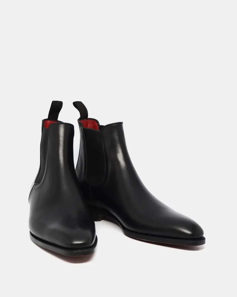 Black Calf Leather Chelsea Boot