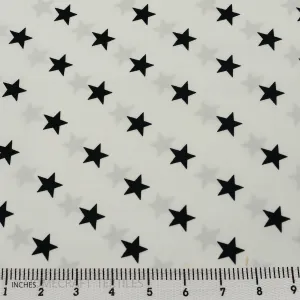 Black on White Stars Cotton Print