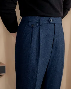 Blue Elegant Wool Gurkha Pants by Italian Vega® [Winter Edition]