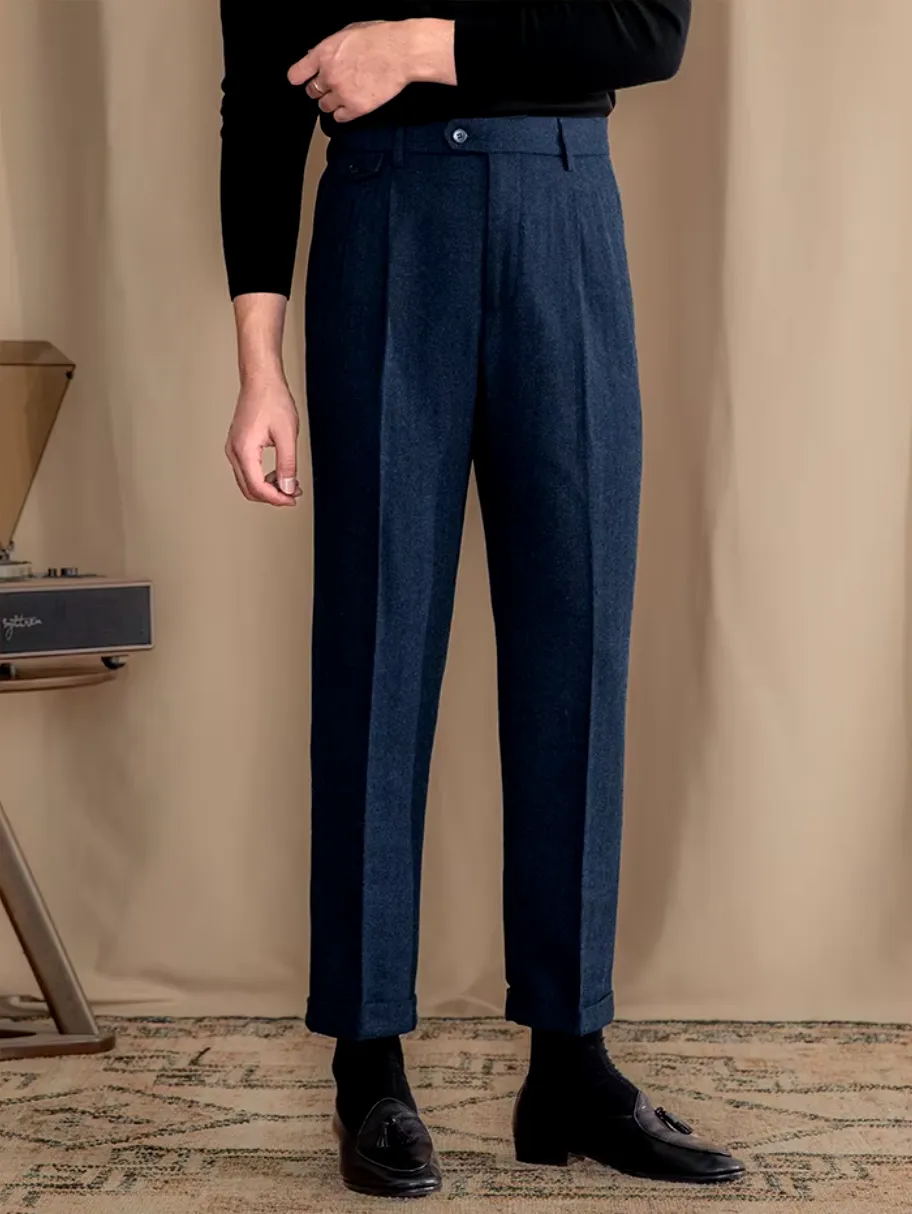 Blue Elegant Wool Gurkha Pants by Italian Vega® [Winter Edition]