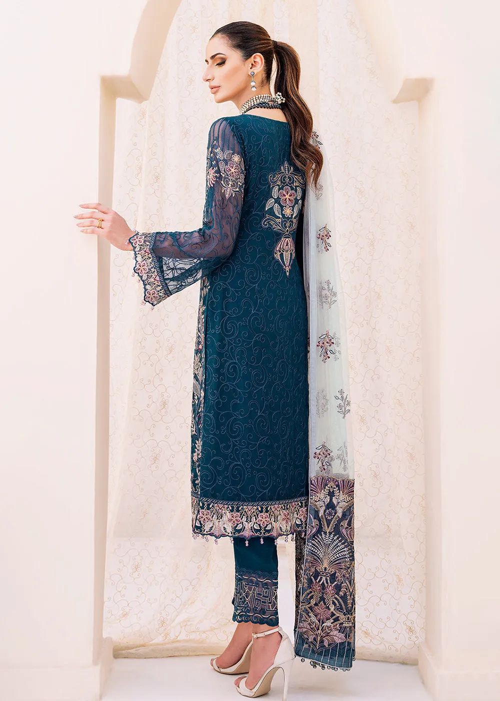 Blue Embroidered Suit - Ramsha Chiffon Vol 23 - #F-2305