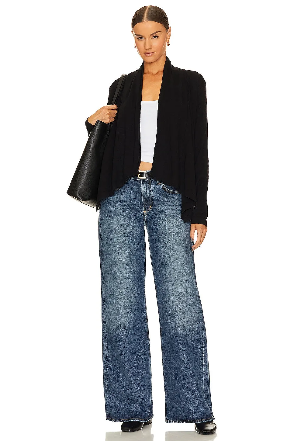 Bobi Flowy cardigan, black