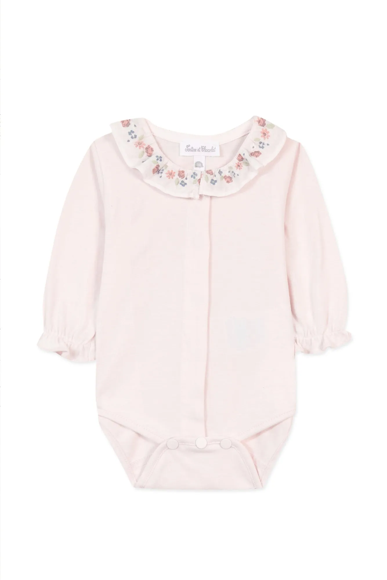 Bodysuit - Pale Pink Raspberry Embroidery