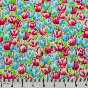 Bright Tulips Floral Cotton Print