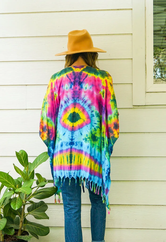 C3156- Hand Dyed Hippie Cardigan Cover Up