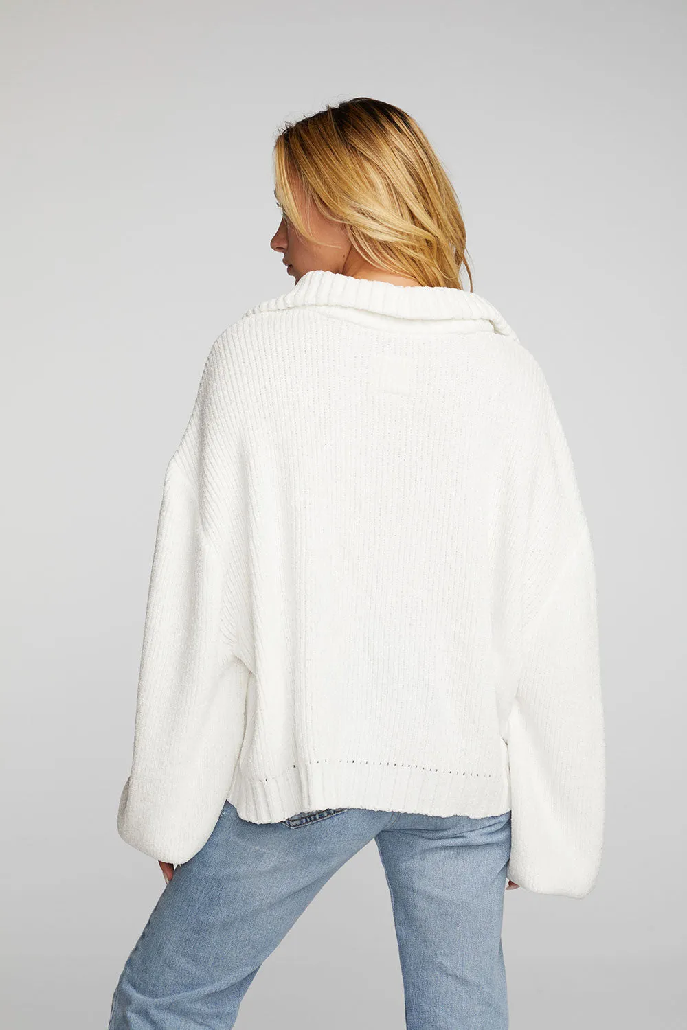 Chenille Knit Half Zip Pullover