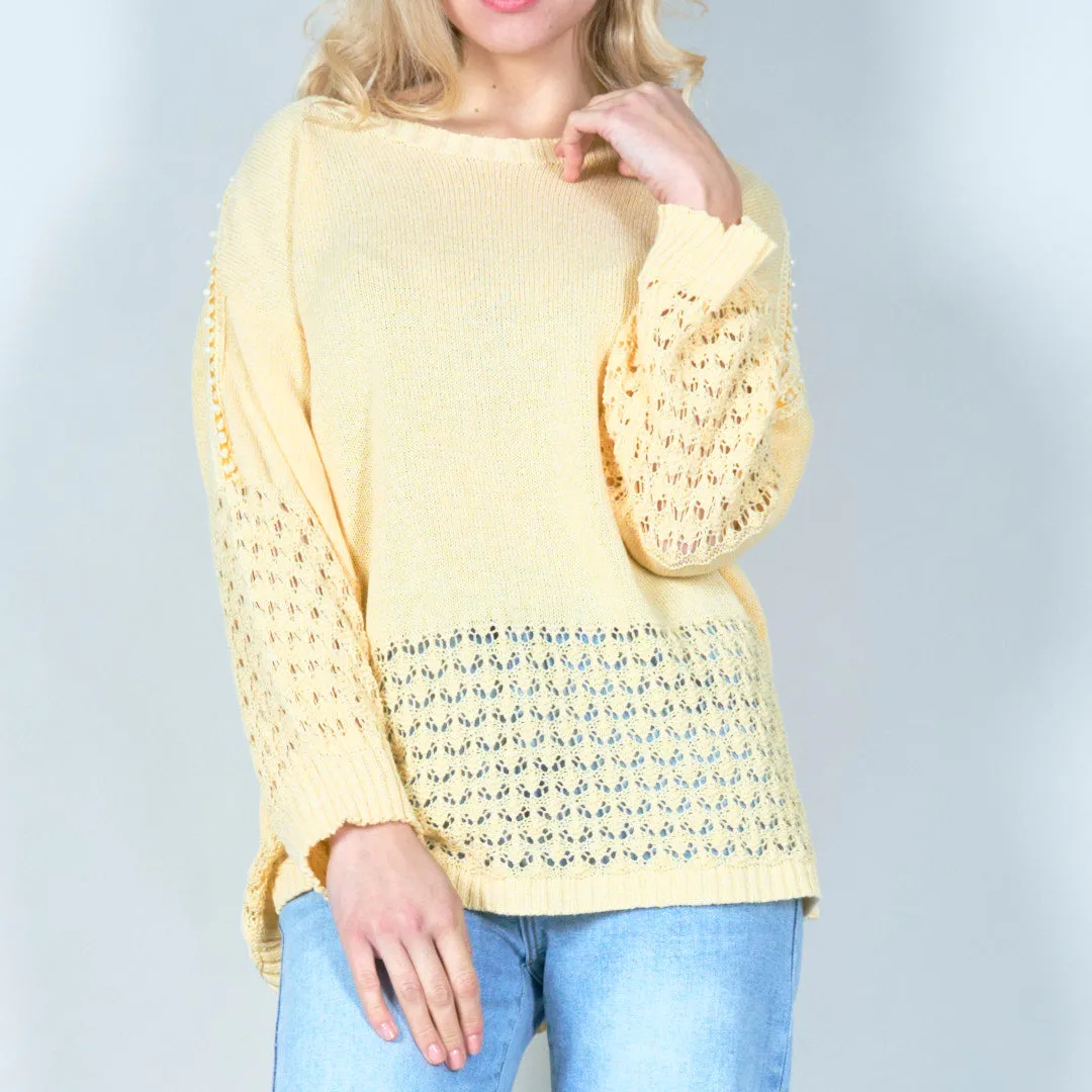 Chic textured knit sweater wholesale