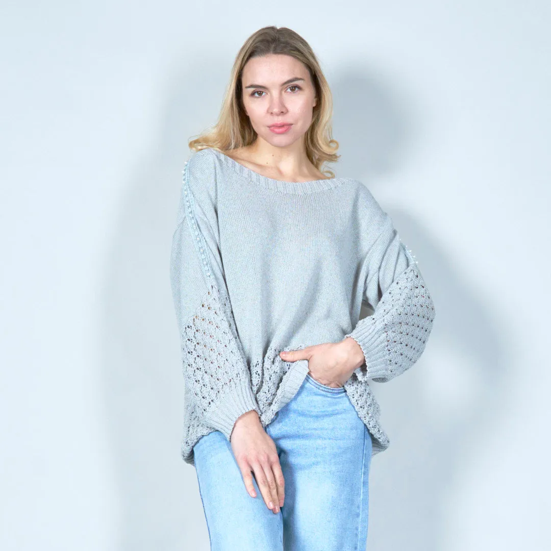 Chic textured knit sweater wholesale