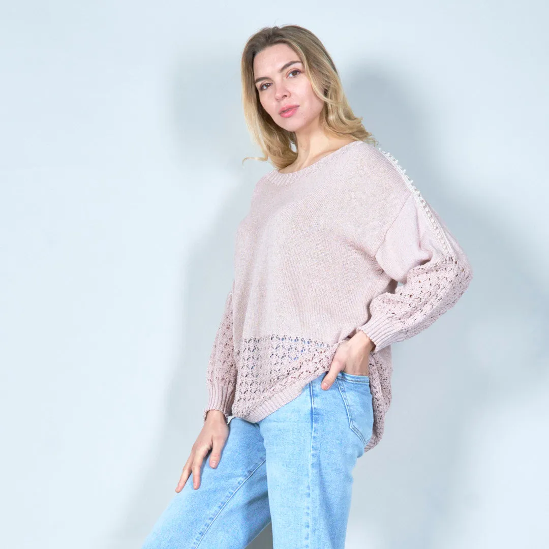 Chic textured knit sweater wholesale