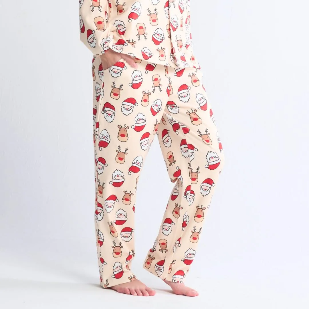 Christmas Pajama Pants -  Santa and Rudolph