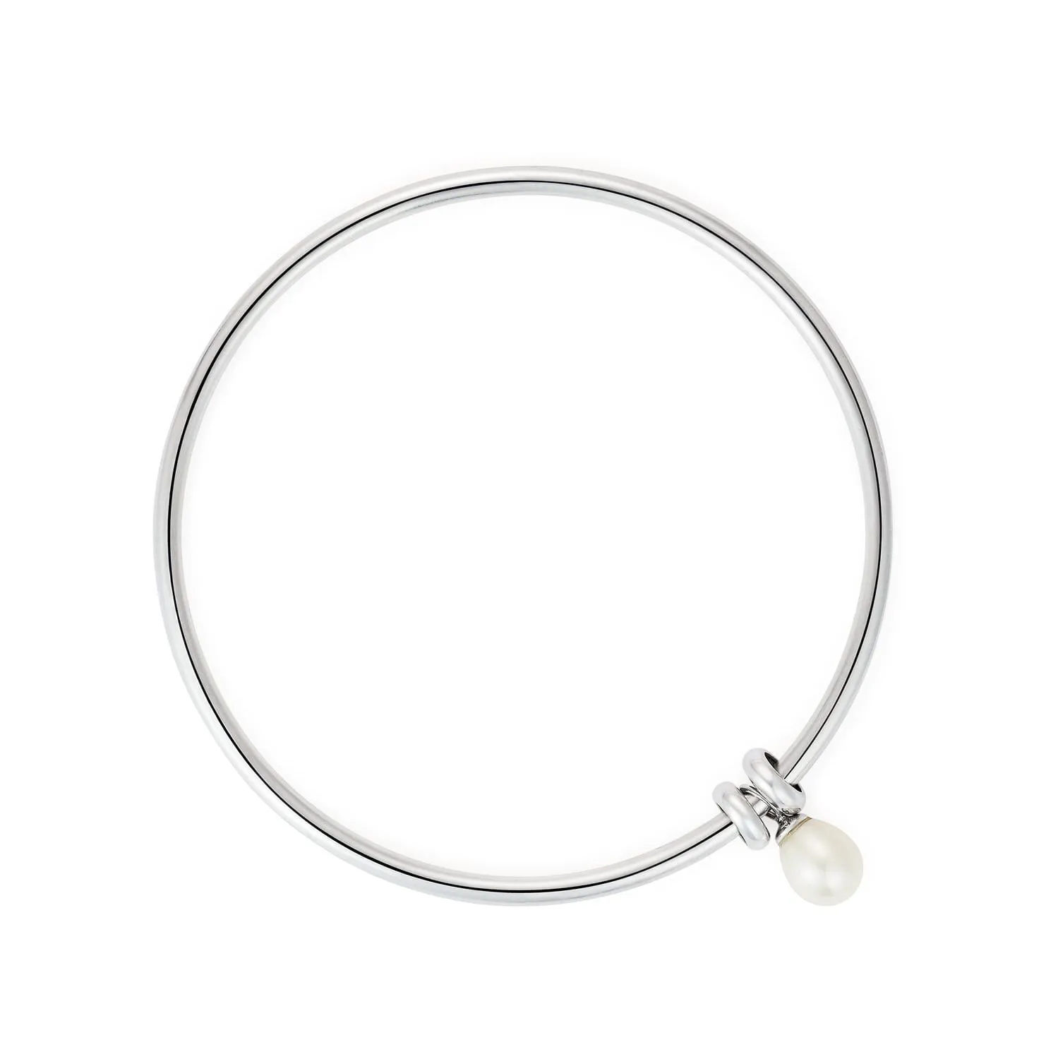 Claudia Bradby Silver white pearl bangle