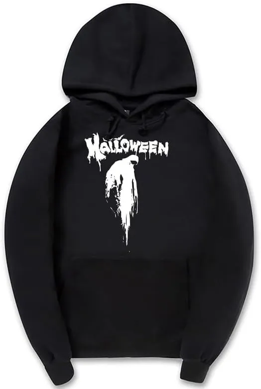 CORIRESHA Unisex Blood Print Hoodie Casual Long Sleeve Drawstring Halloween Sweatshirt