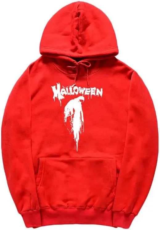 CORIRESHA Unisex Blood Print Hoodie Casual Long Sleeve Drawstring Halloween Sweatshirt