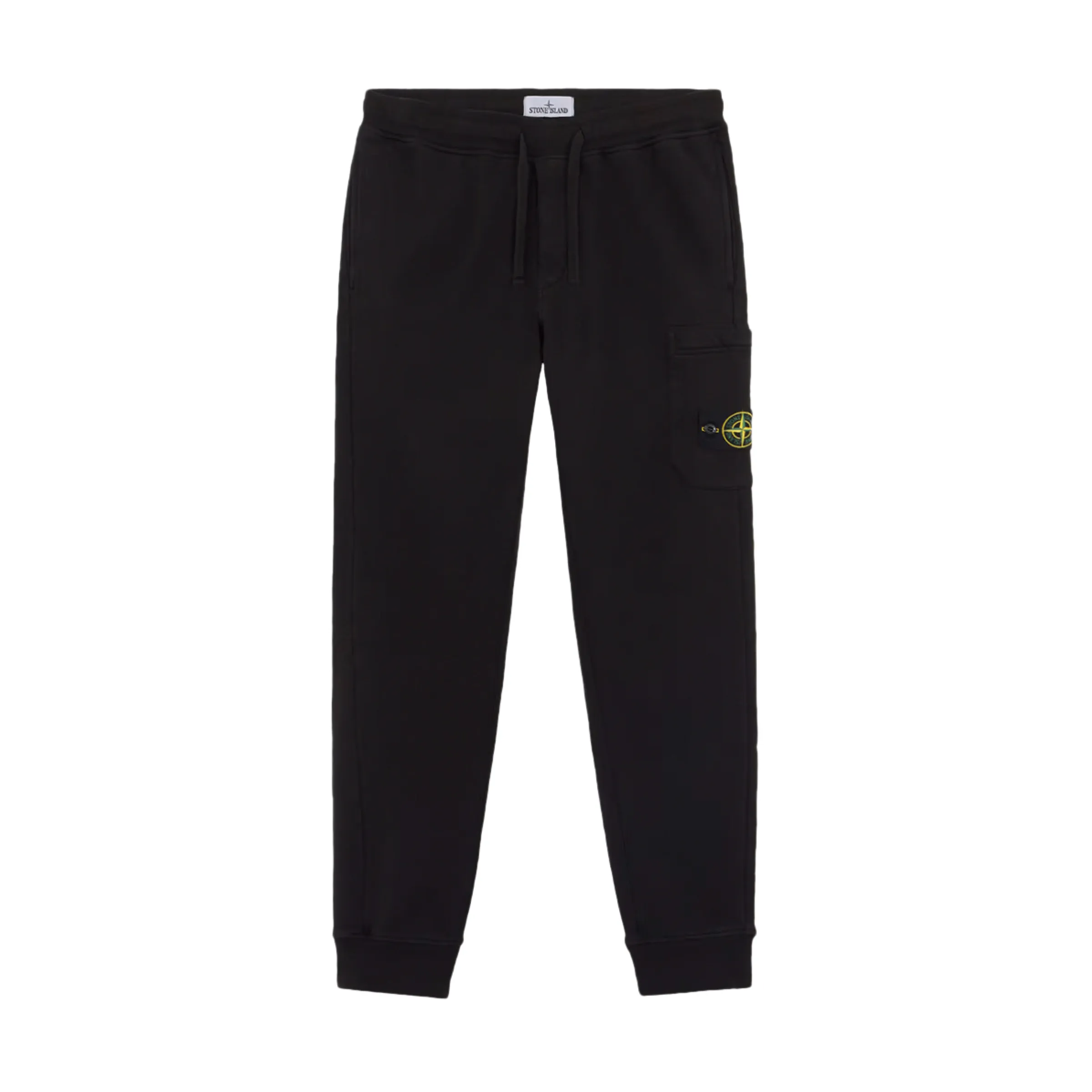 Cotton Fleece Patch Track Pants in Black