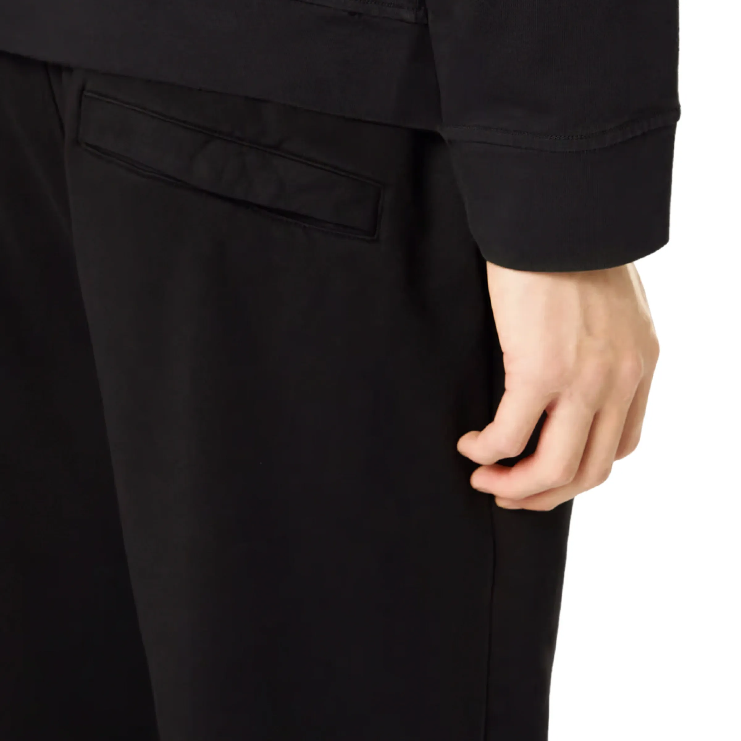 Cotton Fleece Patch Track Pants in Black