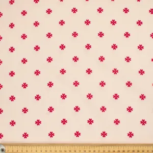 Country Side Collection #11 Red Geometric Floral on Baby Pink Cotton Prints