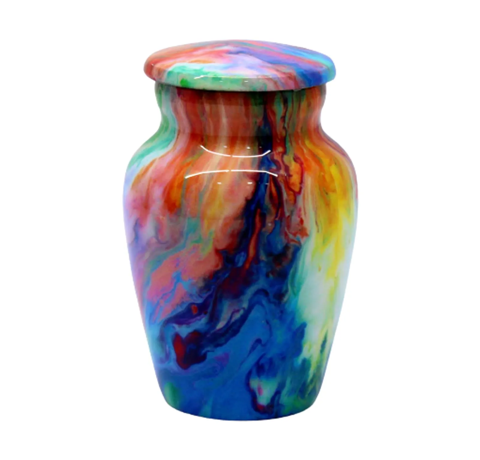 Esplanade Metal Mini Cremation Urn Keepsake Memorial Jar 3 Wave Multicolor