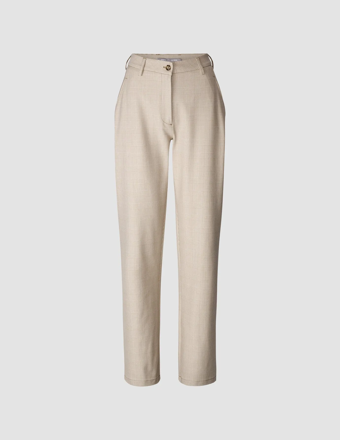 Essential Pants Straight Toffee Check