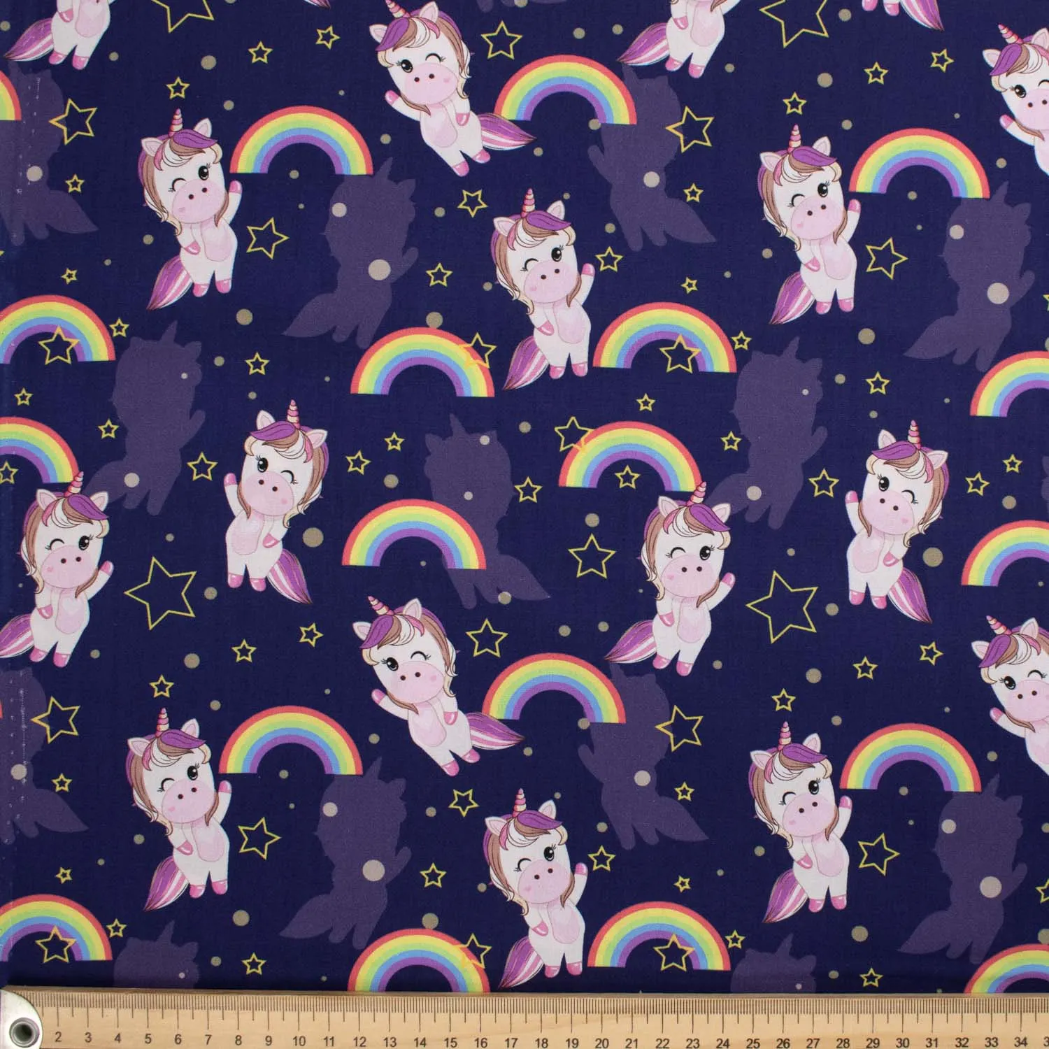 Fantasy Childhood Series Cartoon Rainbow Unicorn Cotton Prints