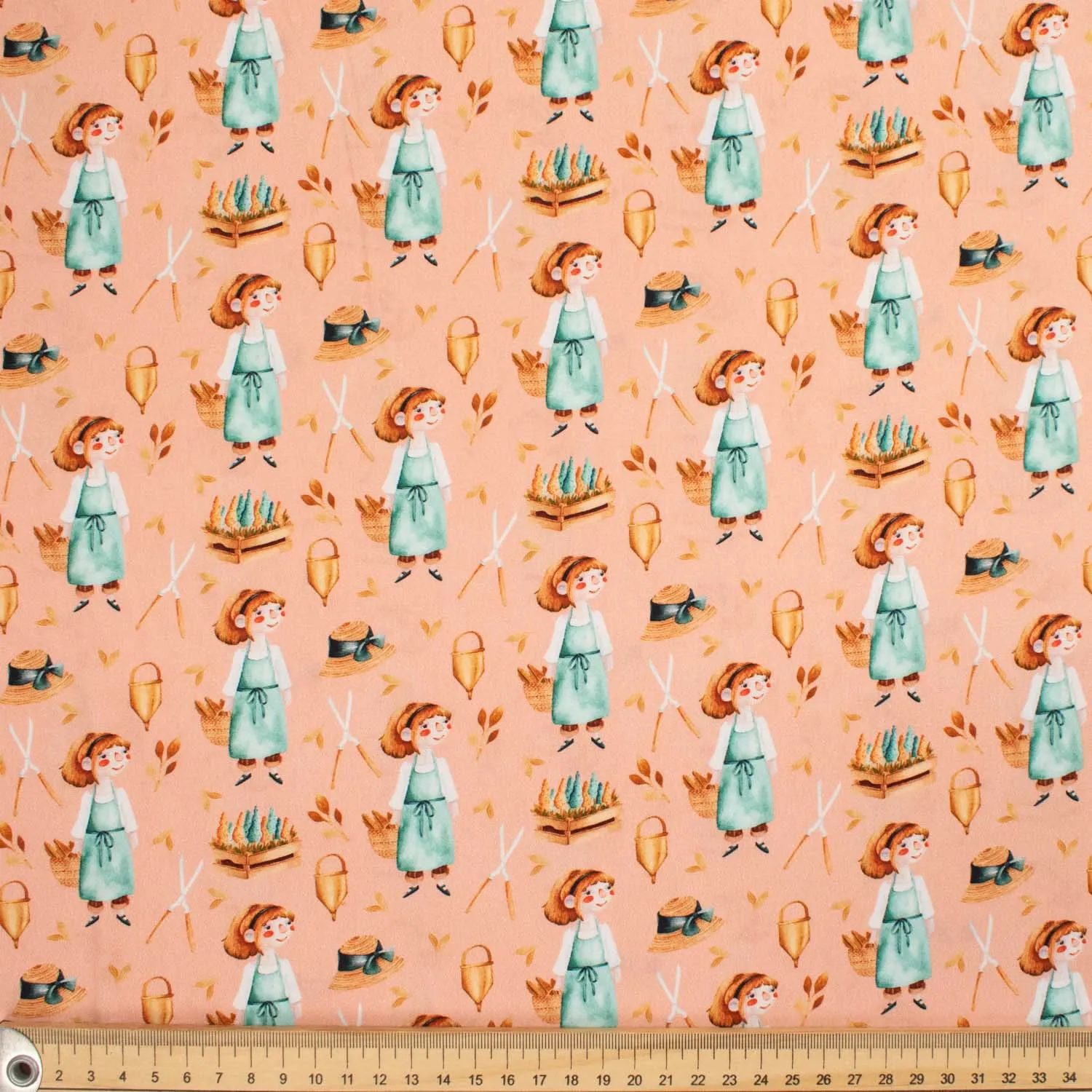 Fantasy Childhood Series Village Girl Orange Cotton Prints