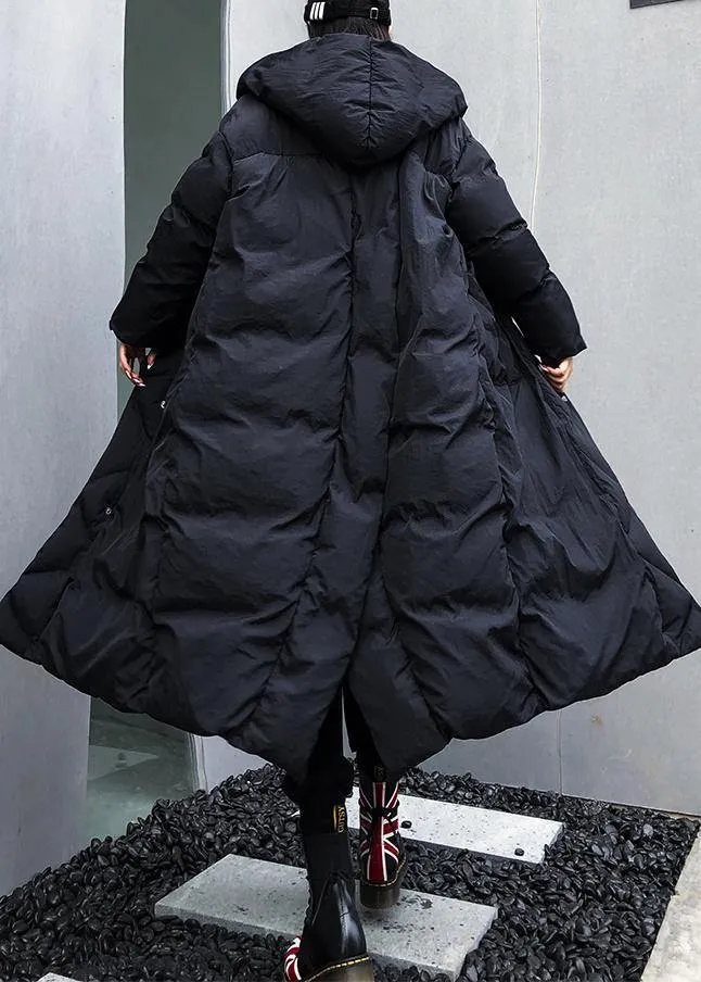 fine black womens parkas plus size winter hooded pockets outwear