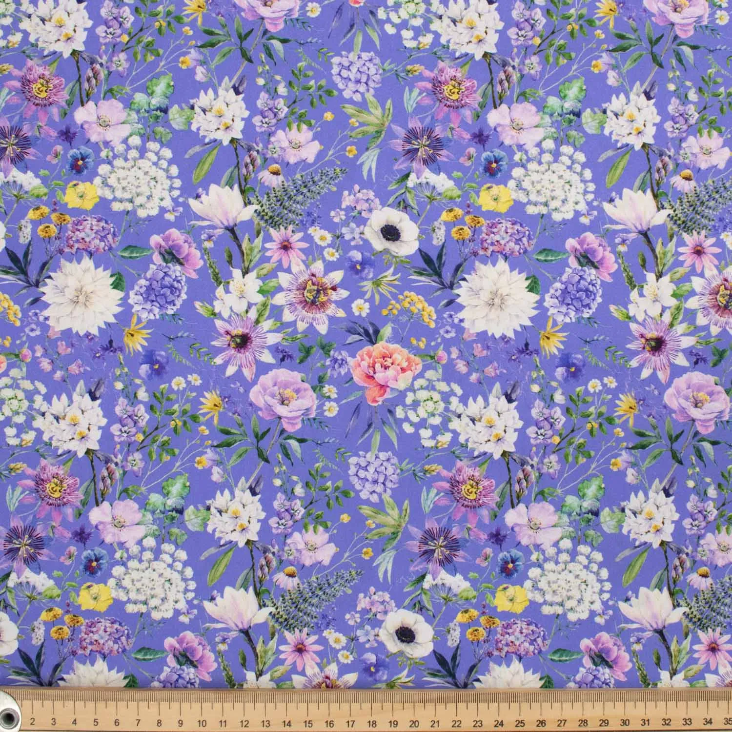 Flowers in Full Bloom Series All Flowers Bloom Together on Lavender Cotton Prints