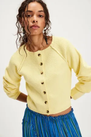 Free People Sydney Shrunken Cardi - Sunshine Time