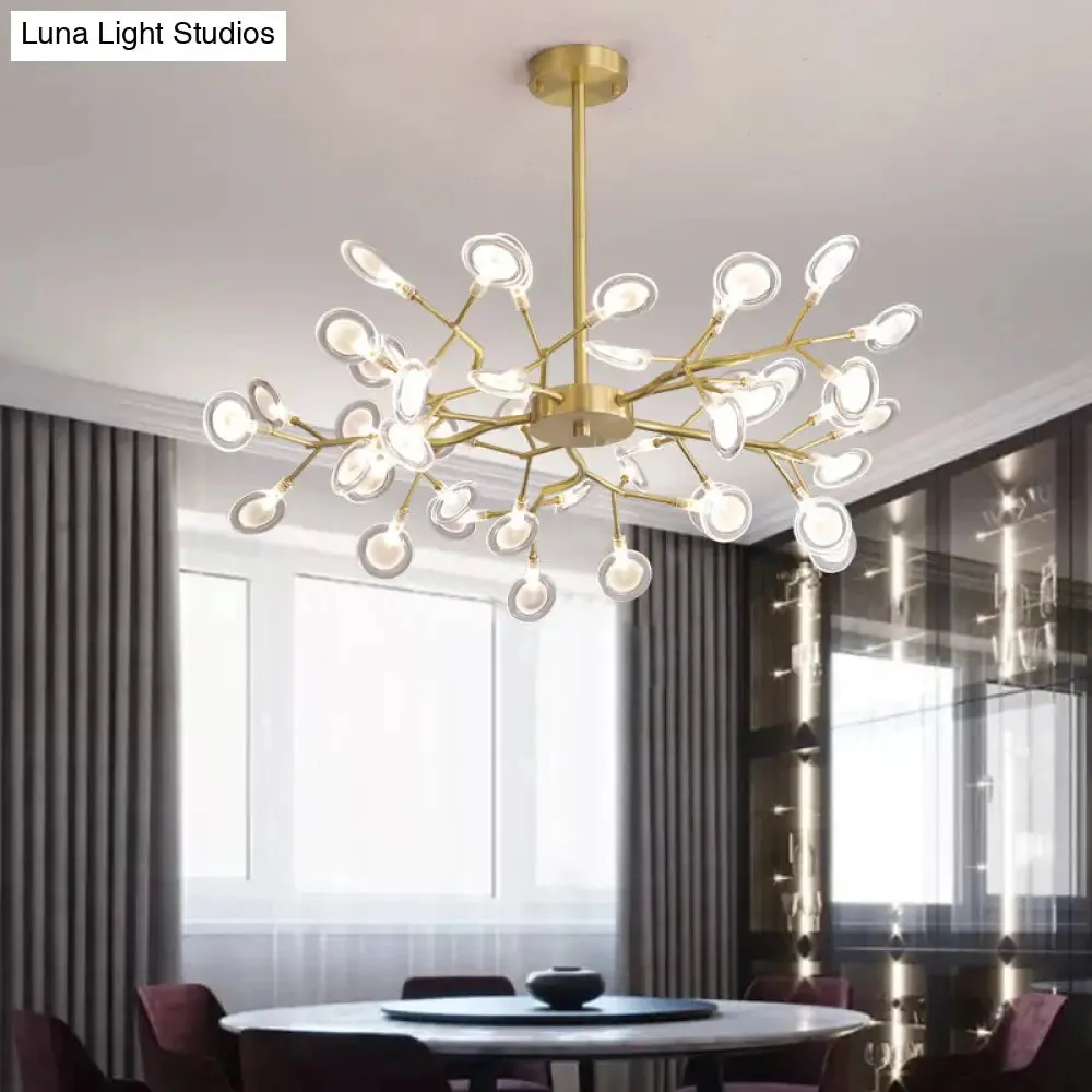 Glowworm Chandelier: Postmodern Acrylic Hanging Light for Dining Room