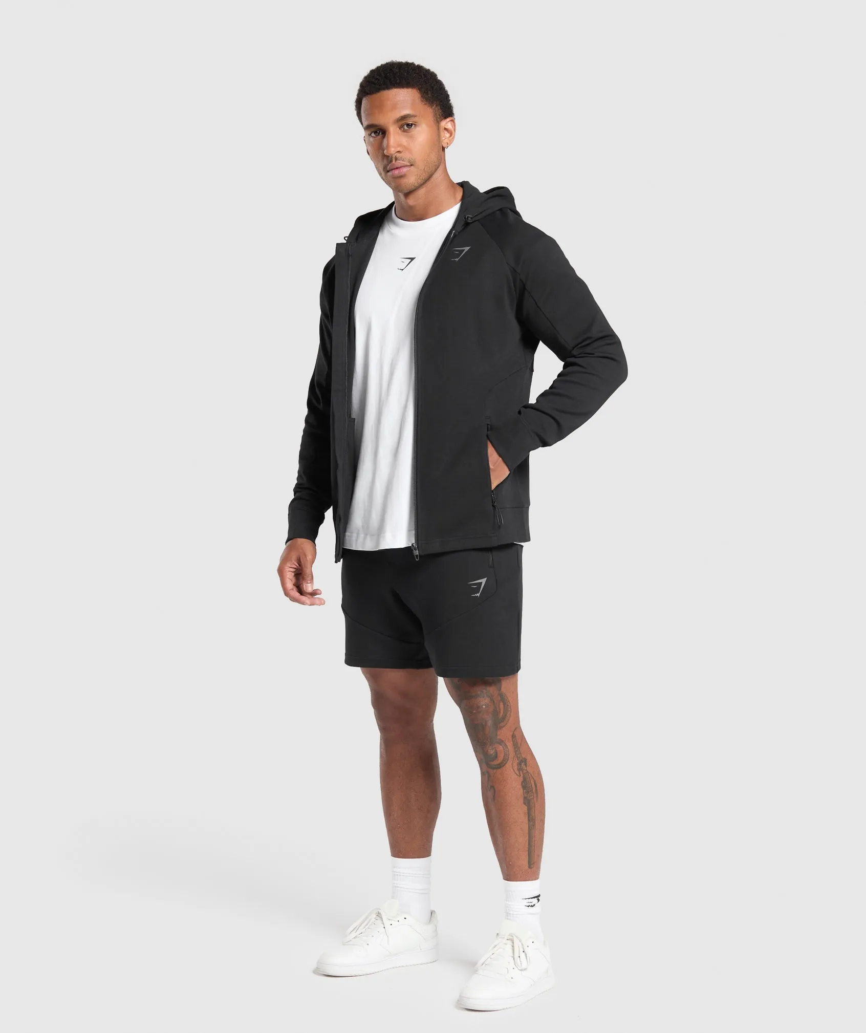 Gymshark Tech Knit Zip Up Hoodie - Black