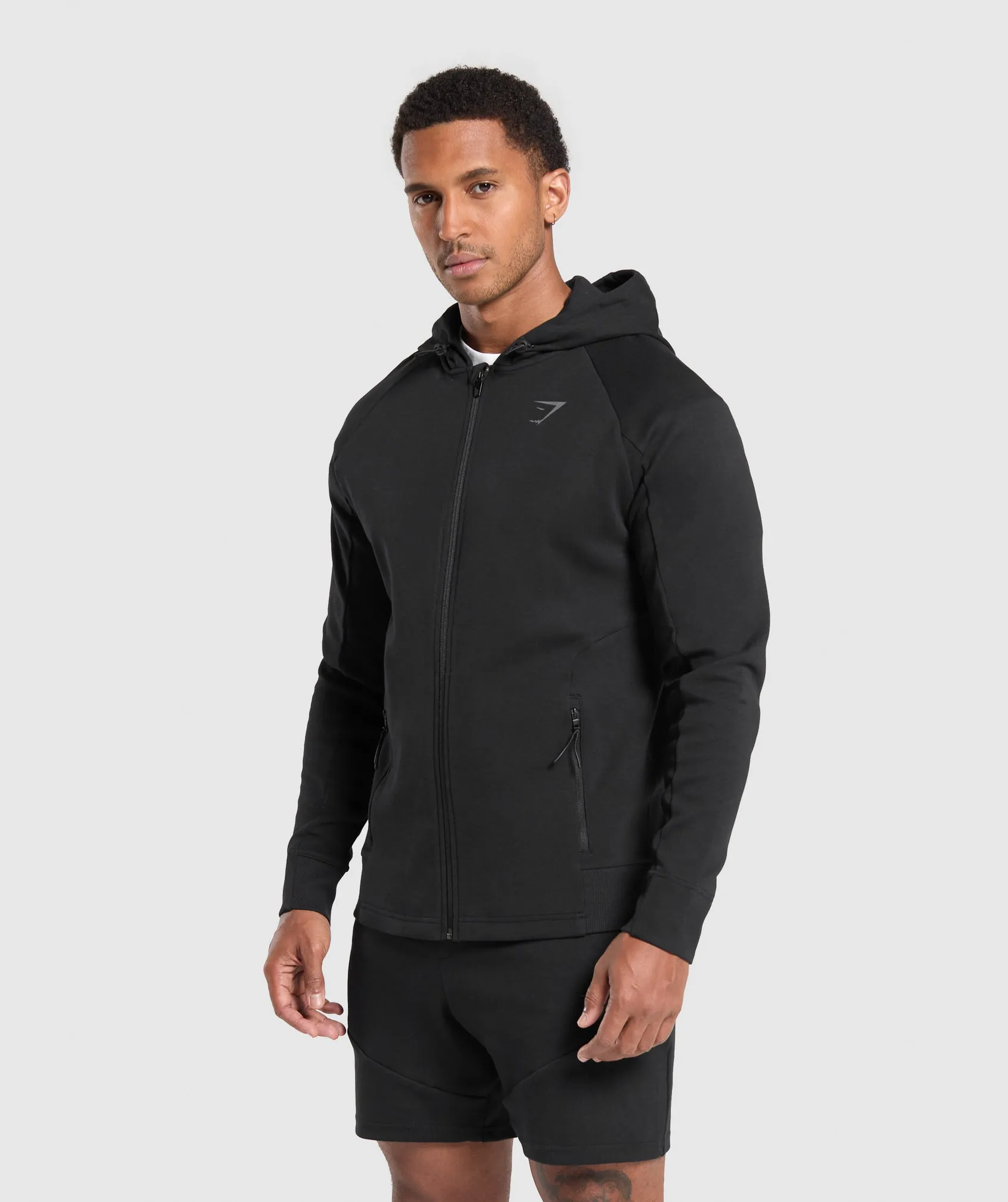 Gymshark Tech Knit Zip Up Hoodie - Black