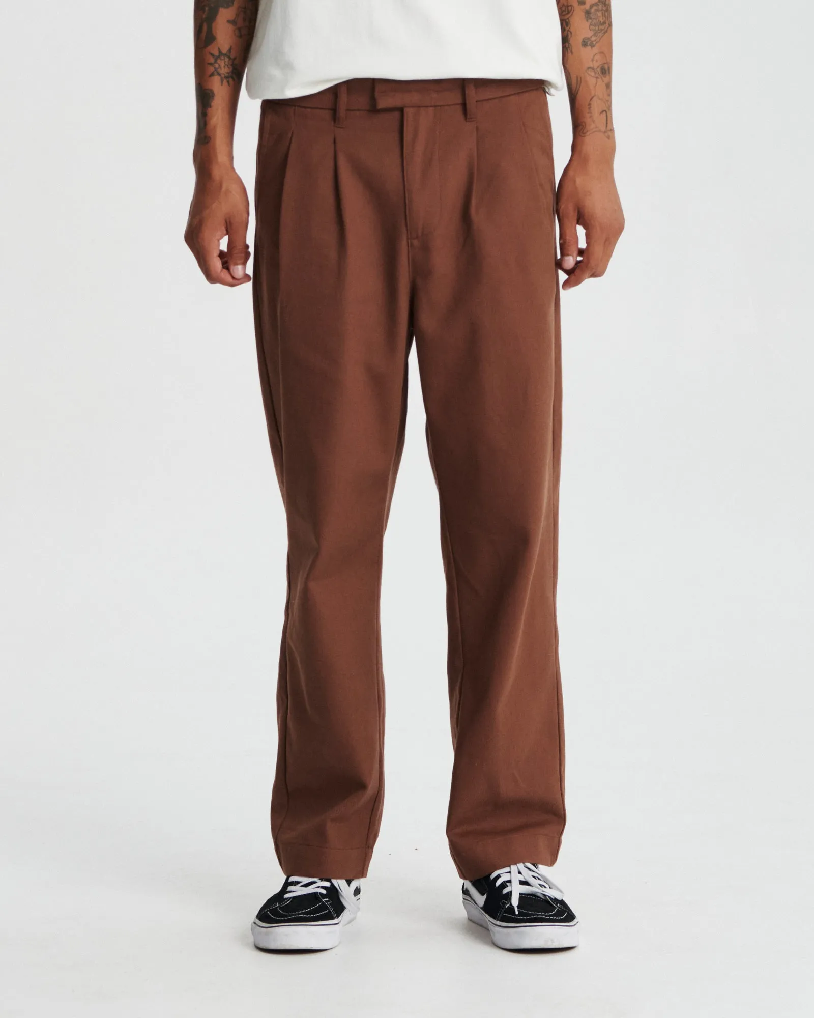 Harro Pleat Pant - Brown