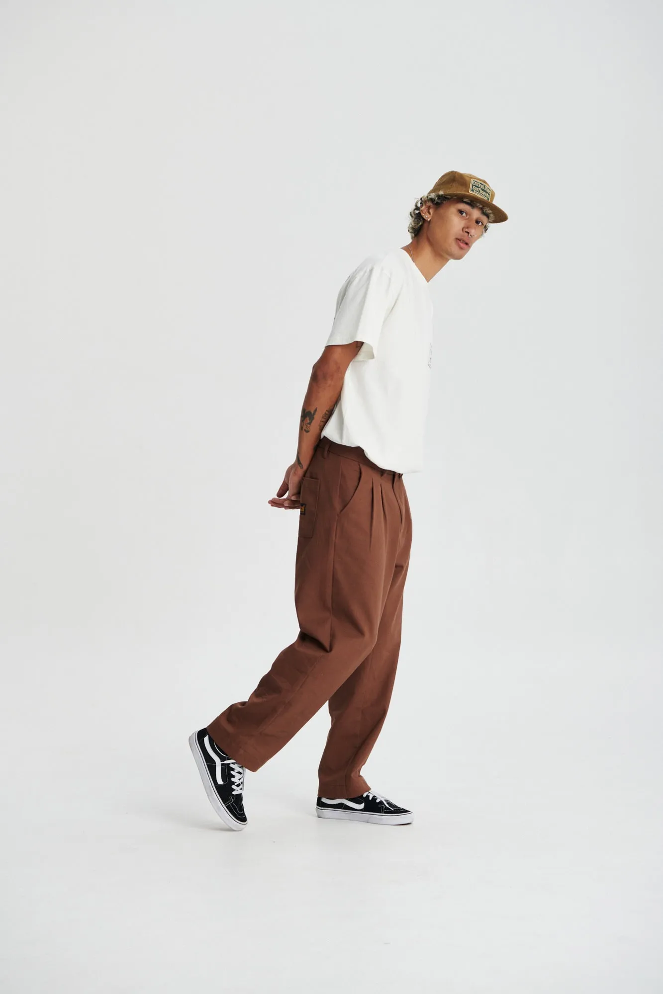 Harro Pleat Pant - Brown