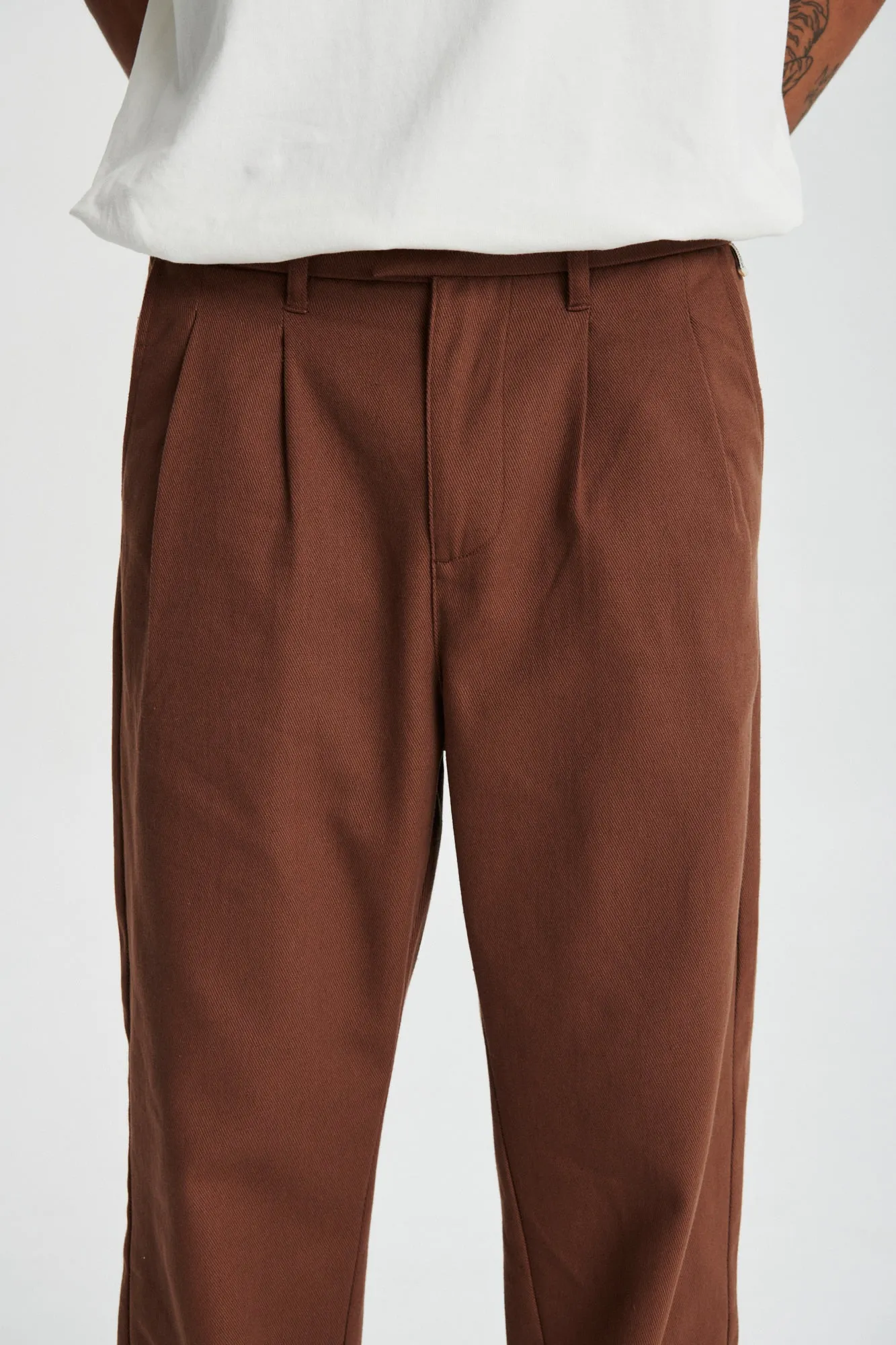 Harro Pleat Pant - Brown