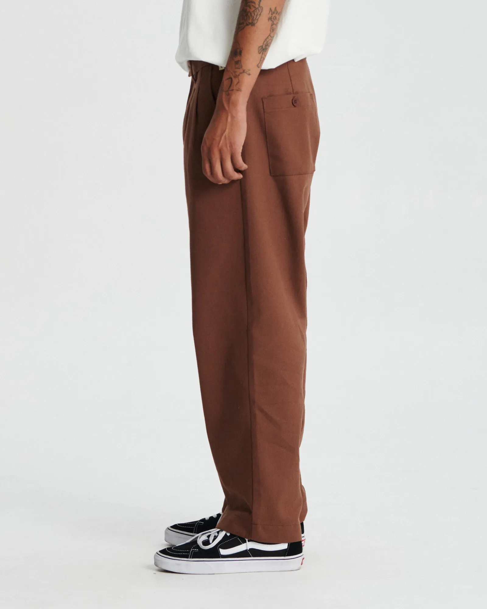 Harro Pleat Pant - Brown