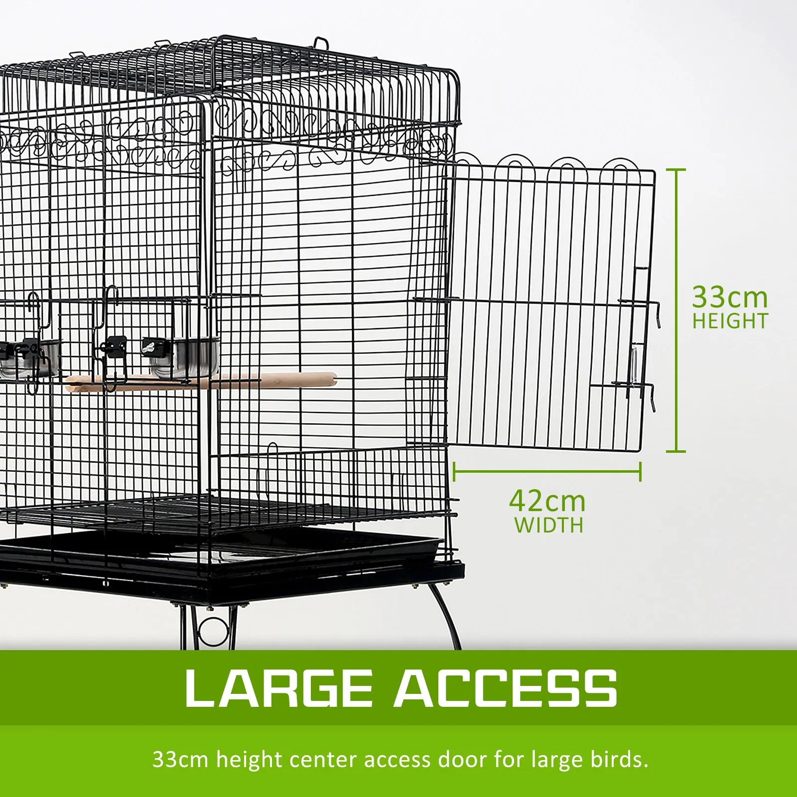 Heavy Duty Bird Cage with Wheels & Open Top 145cm - Paw Mate