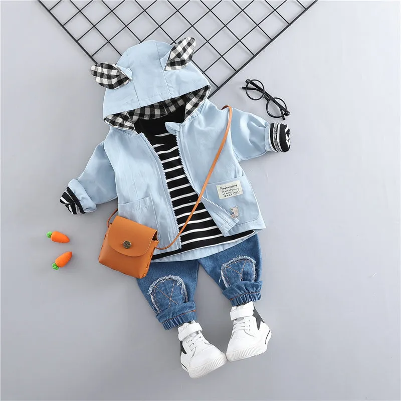 HYLKIDHUOSE 2019 Spring Baby Girls Boys Clothing Sets Toddler Infant Clothes Suits Casual Coats T Shirt Pants Children Costume