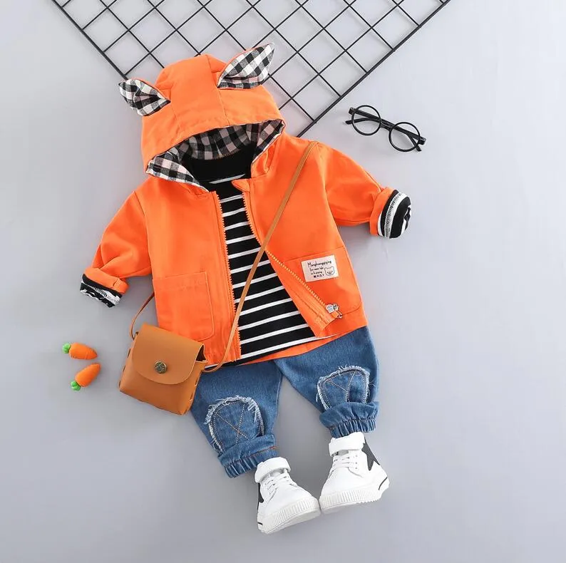 HYLKIDHUOSE 2019 Spring Baby Girls Boys Clothing Sets Toddler Infant Clothes Suits Casual Coats T Shirt Pants Children Costume