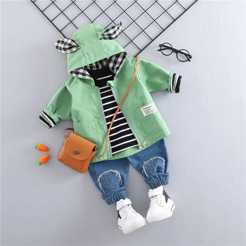 HYLKIDHUOSE 2019 Spring Baby Girls Boys Clothing Sets Toddler Infant Clothes Suits Casual Coats T Shirt Pants Children Costume