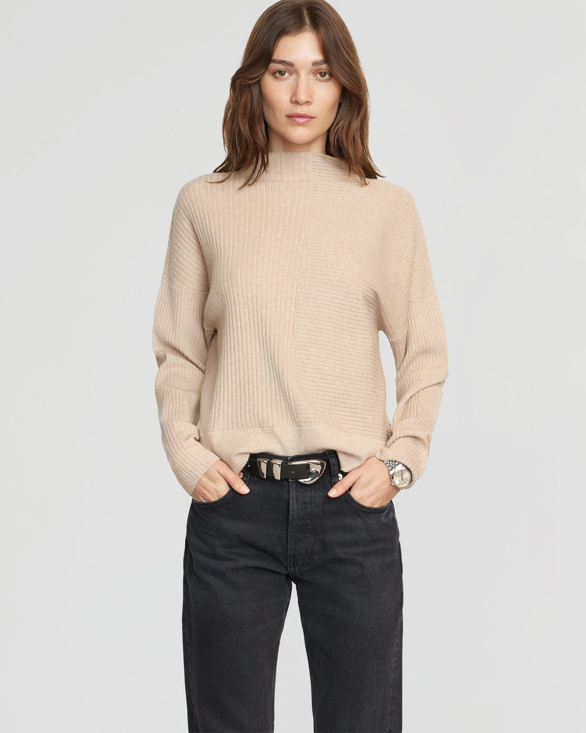 Juliana Directional Ribbed Sweater