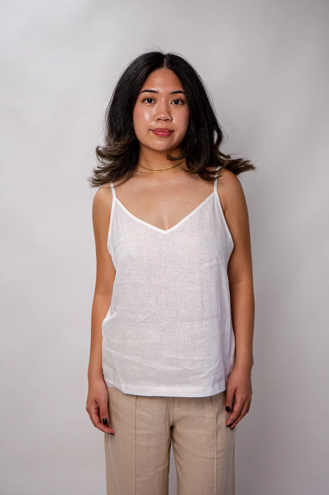 Kathy 100% Linen V-Neck Top