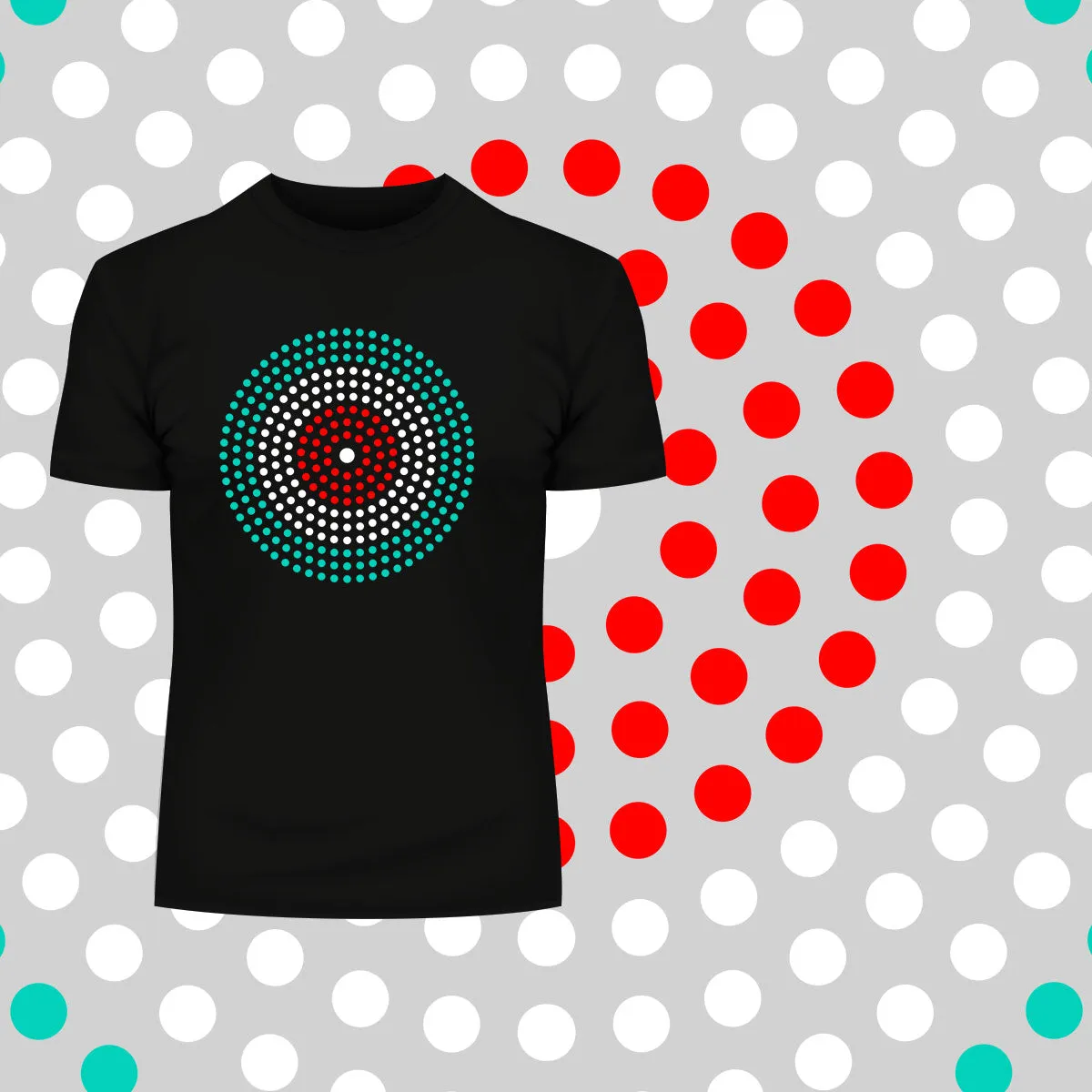 Modern Geometric Elements - Line Dots & Shapes Printed t-shirts Unisex Sample 04